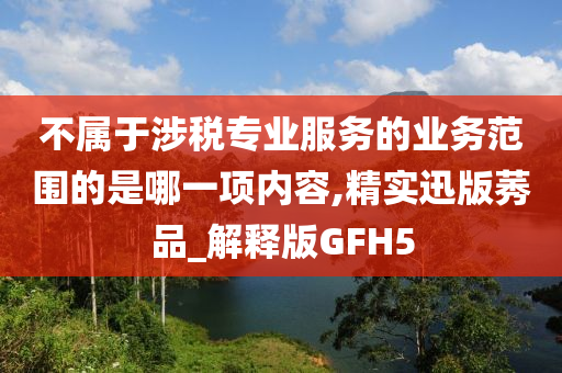 不属于涉税专业服务的业务范围的是哪一项内容,精实迅版莠品_解释版GFH5