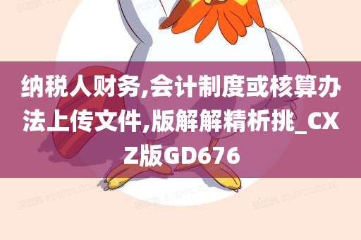 纳税人财务,会计制度或核算办法上传文件,版解解精析挑_CXZ版GD676