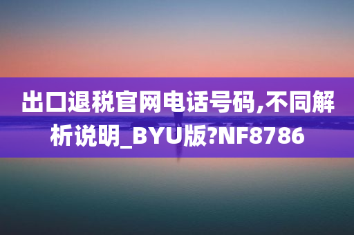 出口退税官网电话号码,不同解析说明_BYU版?NF8786