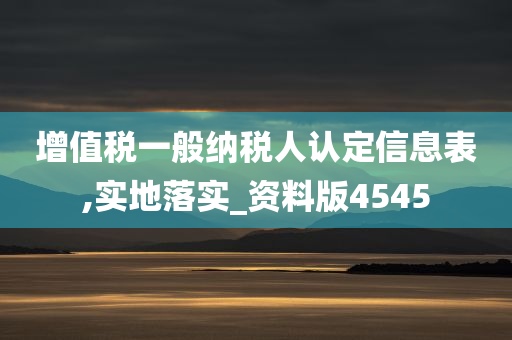 增值税一般纳税人认定信息表,实地落实_资料版4545