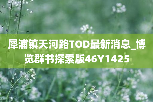 犀浦镇天河路TOD最新消息_博览群书探索版46Y1425