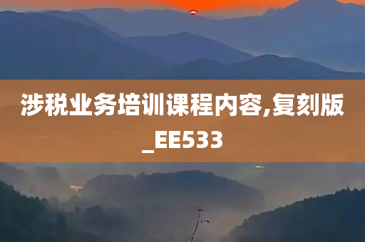 涉税业务培训课程内容,复刻版_EE533