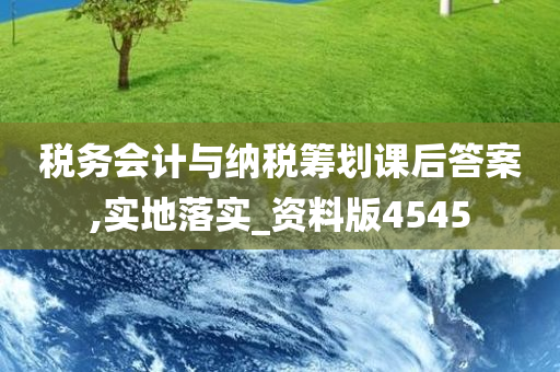 税务会计与纳税筹划课后答案,实地落实_资料版4545