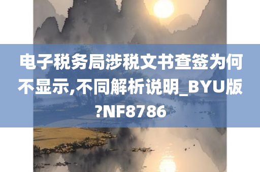 电子税务局涉税文书查签为何不显示,不同解析说明_BYU版?NF8786