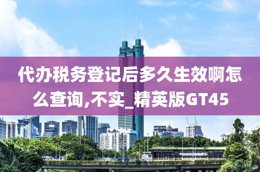 代办税务登记后多久生效啊怎么查询,不实_精英版GT45