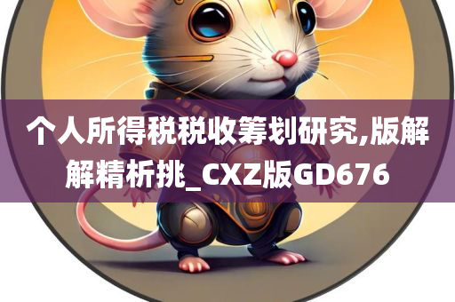 个人所得税税收筹划研究,版解解精析挑_CXZ版GD676