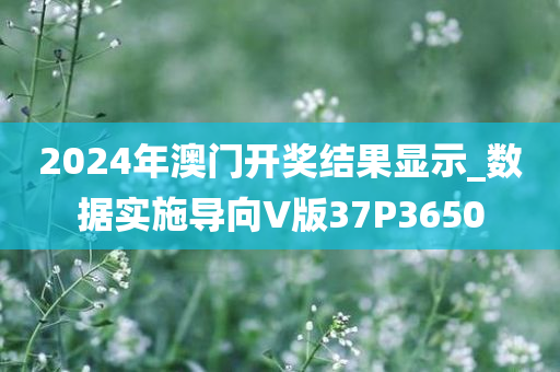 2024年澳门开奖结果显示_数据实施导向V版37P3650