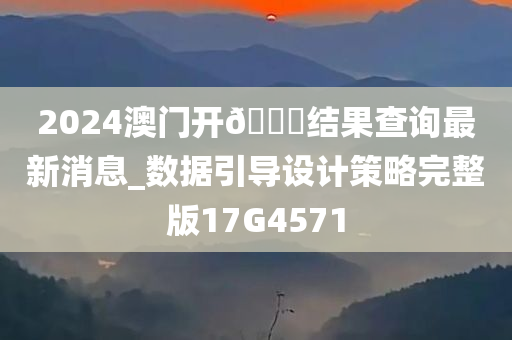 2024澳门开🐎结果查询最新消息_数据引导设计策略完整版17G4571