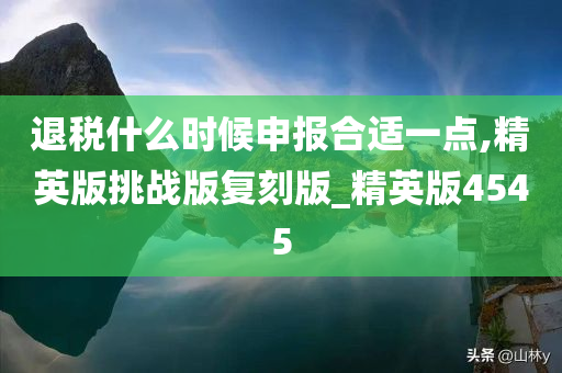 退税什么时候申报合适一点,精英版挑战版复刻版_精英版4545