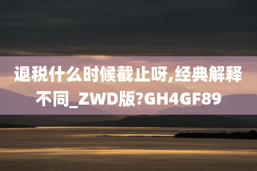 退税什么时候截止呀,经典解释不同_ZWD版?GH4GF89