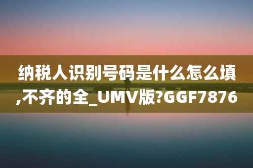 纳税人识别号码是什么怎么填,不齐的全_UMV版?GGF7876