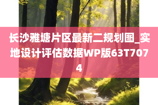 长沙雅塘片区最新二规划图_实地设计评估数据WP版63T7074