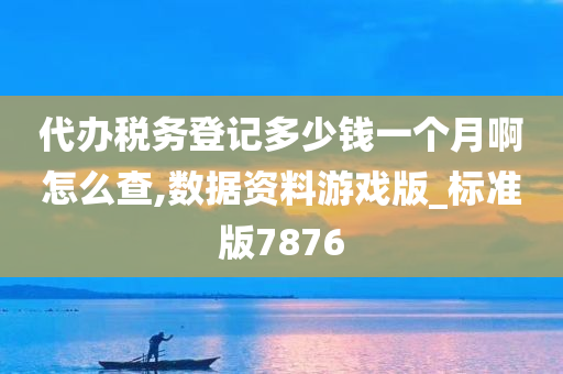 代办税务登记多少钱一个月啊怎么查,数据资料游戏版_标准版7876