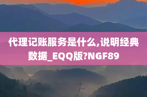 代理记账服务是什么,说明经典数据_EQQ版?NGF89