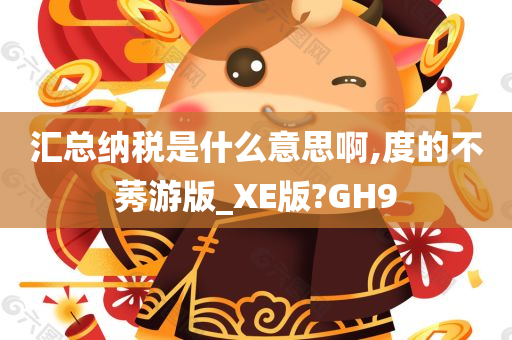 汇总纳税是什么意思啊,度的不莠游版_XE版?GH9