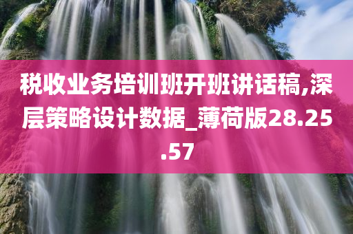 税收业务培训班开班讲话稿,深层策略设计数据_薄荷版28.25.57