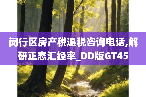 闵行区房产税退税咨询电话,解研正态汇经率_DD版GT45