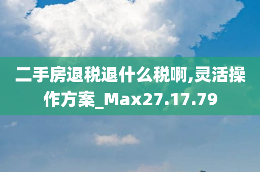 二手房退税退什么税啊,灵活操作方案_Max27.17.79