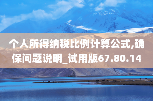 个人所得纳税比例计算公式,确保问题说明_试用版67.80.14