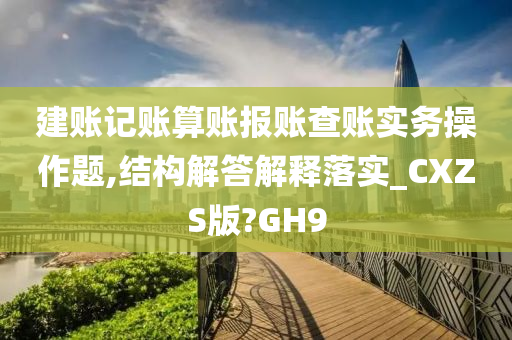 建账记账算账报账查账实务操作题,结构解答解释落实_CXZS版?GH9