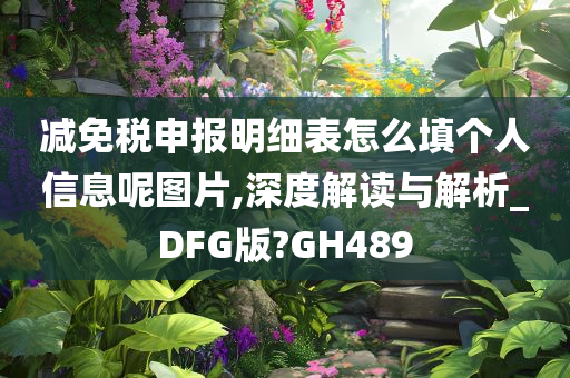 减免税申报明细表怎么填个人信息呢图片,深度解读与解析_DFG版?GH489