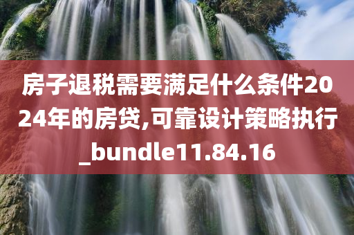 房子退税需要满足什么条件2024年的房贷,可靠设计策略执行_bundle11.84.16