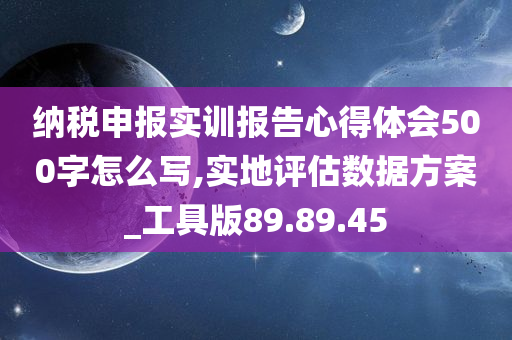 纳税申报实训报告心得体会500字怎么写,实地评估数据方案_工具版89.89.45