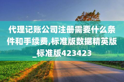 代理记账公司注册需要什么条件和手续费,标准版数据精英版_标准版423423