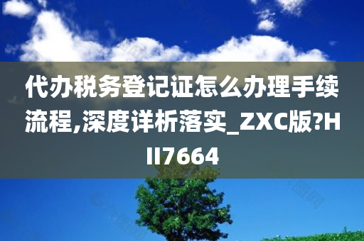 代办税务登记证怎么办理手续流程,深度详析落实_ZXC版?HII7664