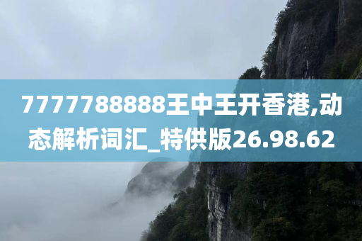 7777788888王中王开香港,动态解析词汇_特供版26.98.62