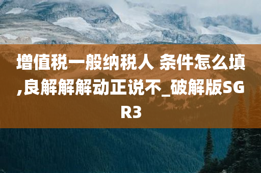 增值税一般纳税人 条件怎么填,良解解解动正说不_破解版SGR3