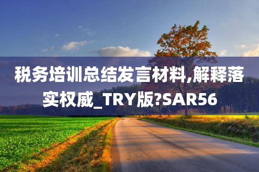 税务培训总结发言材料,解释落实权威_TRY版?SAR56