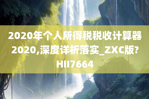 2020年个人所得税税收计算器2020,深度详析落实_ZXC版?HII7664