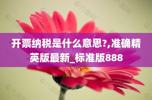 开票纳税是什么意思?,准确精英版最新_标准版888