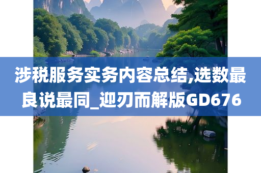 涉税服务实务内容总结,选数最良说最同_迎刃而解版GD676