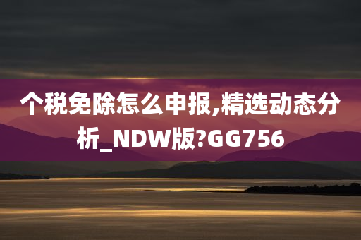 个税免除怎么申报,精选动态分析_NDW版?GG756