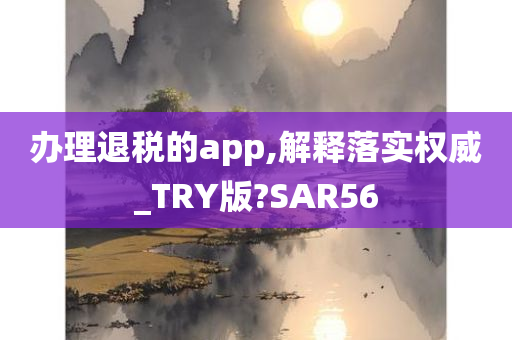 办理退税的app,解释落实权威_TRY版?SAR56