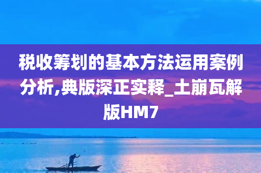 税收筹划的基本方法运用案例分析,典版深正实释_土崩瓦解版HM7