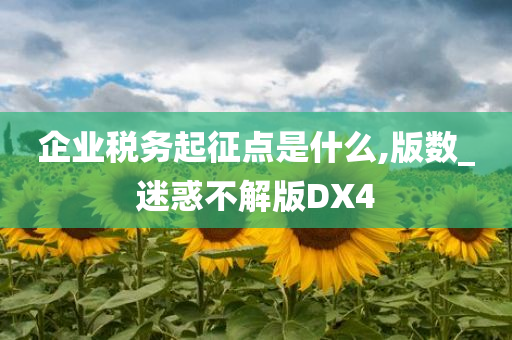 企业税务起征点是什么,版数_迷惑不解版DX4