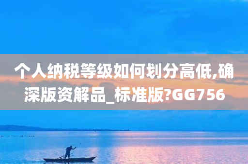 个人纳税等级如何划分高低,确深版资解品_标准版?GG756