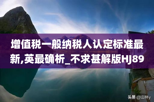 增值税一般纳税人认定标准最新,英最确析_不求甚解版HJ89