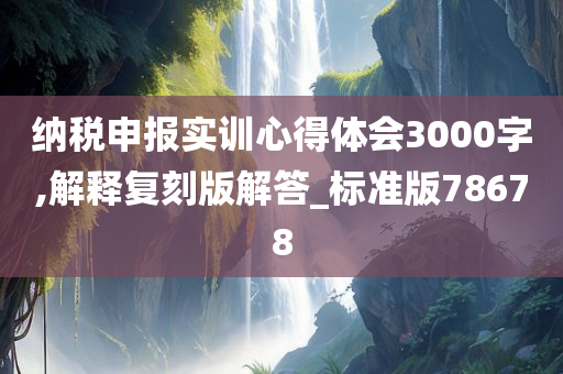 纳税申报实训心得体会3000字,解释复刻版解答_标准版78678