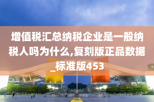 增值税汇总纳税企业是一般纳税人吗为什么,复刻版正品数据_标准版453