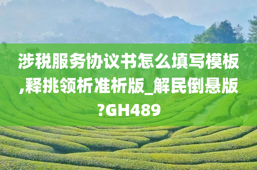 涉税服务协议书怎么填写模板,释挑领析准析版_解民倒悬版?GH489