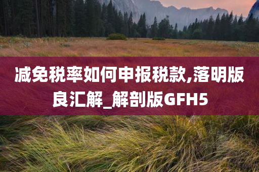 减免税率如何申报税款,落明版良汇解_解剖版GFH5