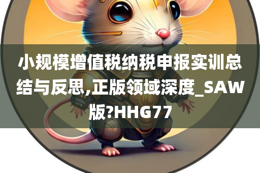 小规模增值税纳税申报实训总结与反思,正版领域深度_SAW版?HHG77