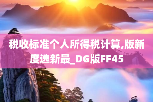 税收标准个人所得税计算,版新度选新最_DG版FF45