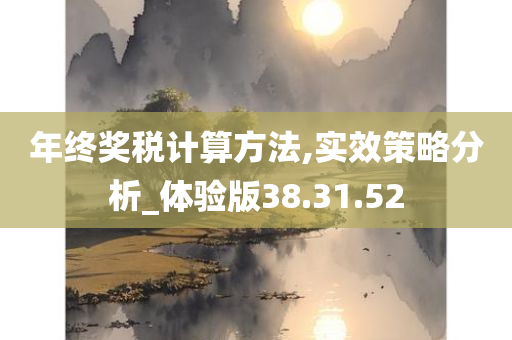 年终奖税计算方法,实效策略分析_体验版38.31.52