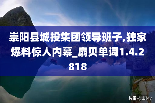 崇阳县城投集团领导班子,独家爆料惊人内幕_扇贝单词1.4.2818