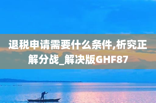 退税申请需要什么条件,析究正解分战_解决版GHF87